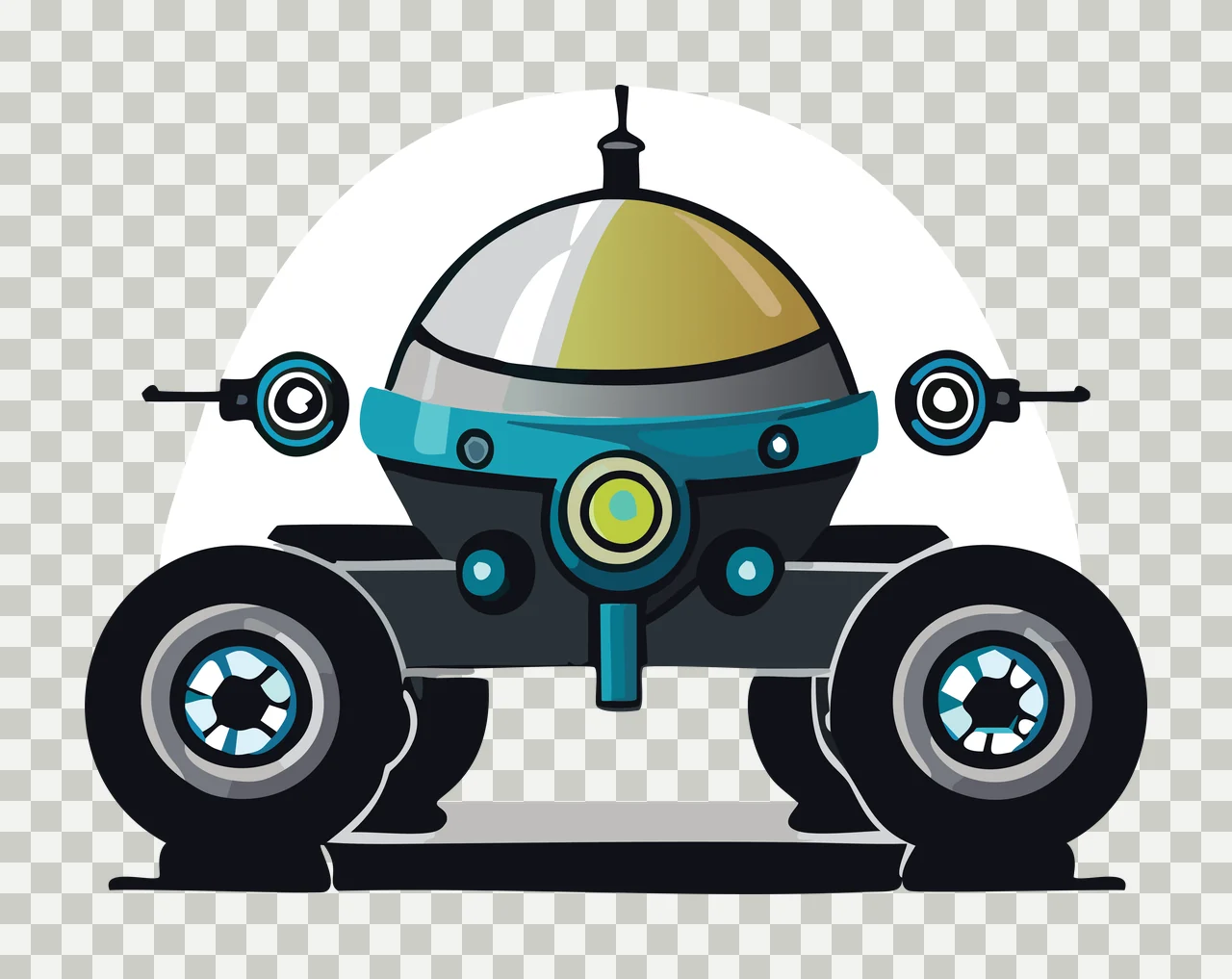 Futuristic Orb Vehicle Silhouette Front View sphere dome wheels transparency and detail preview thumbnail