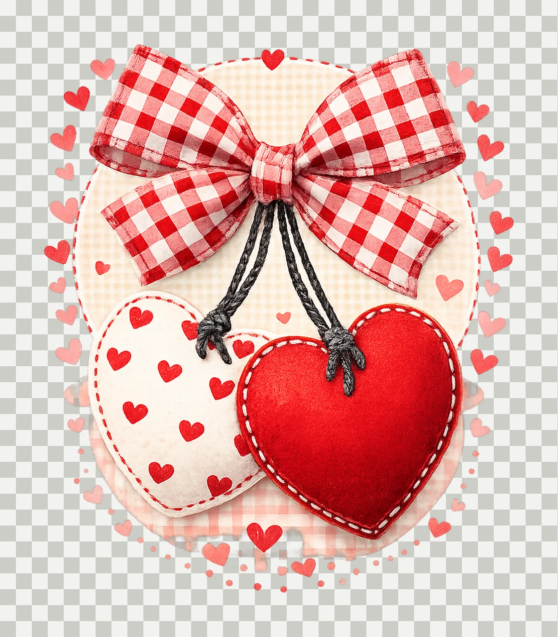 Cherry Vday Preppy Valentines Day Patchwork Design Trendy transparency and detail preview thumbnail