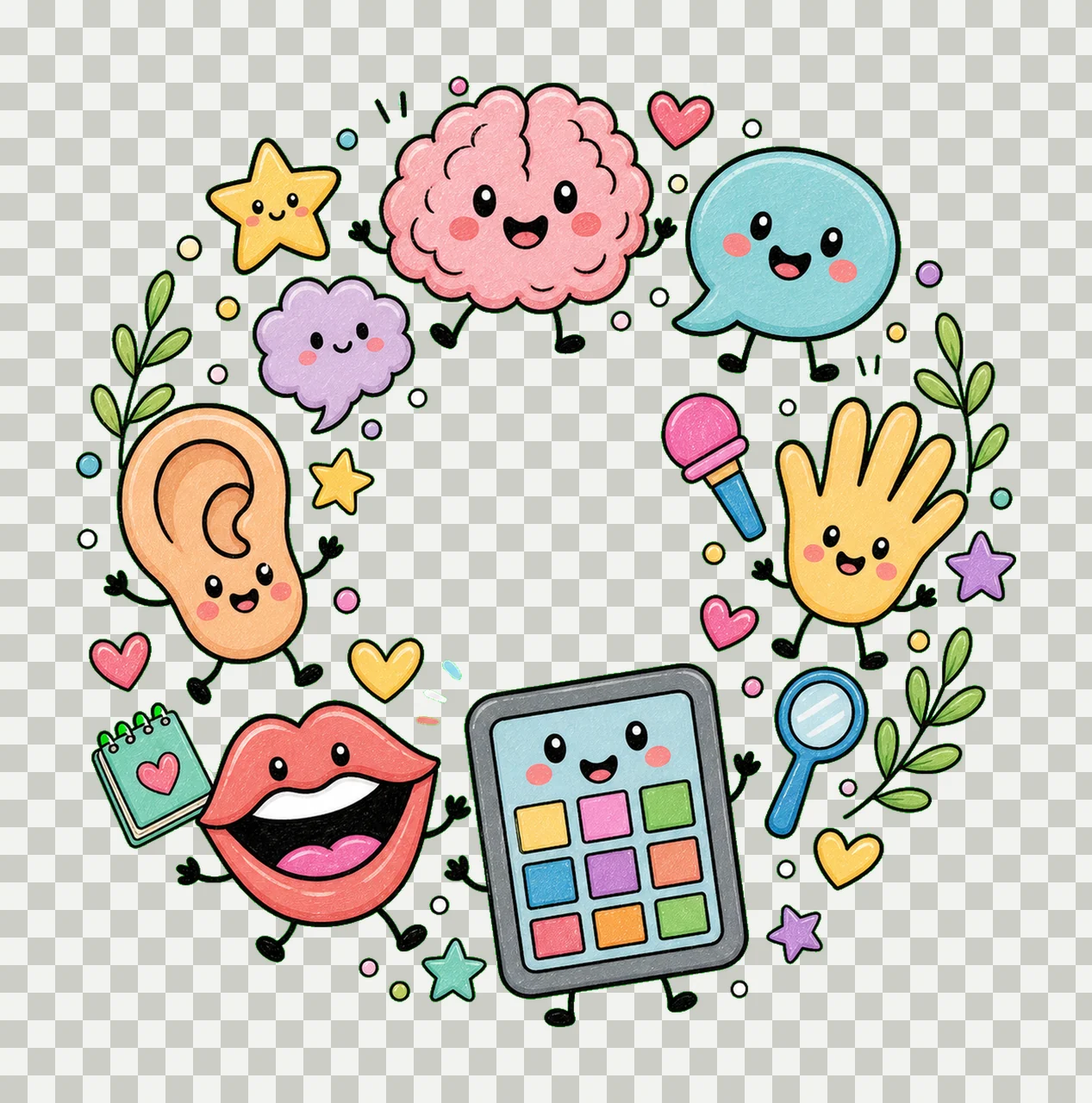 Speech Therapy Cute SLP Doodles Sublimation Communication transparency and detail preview thumbnail