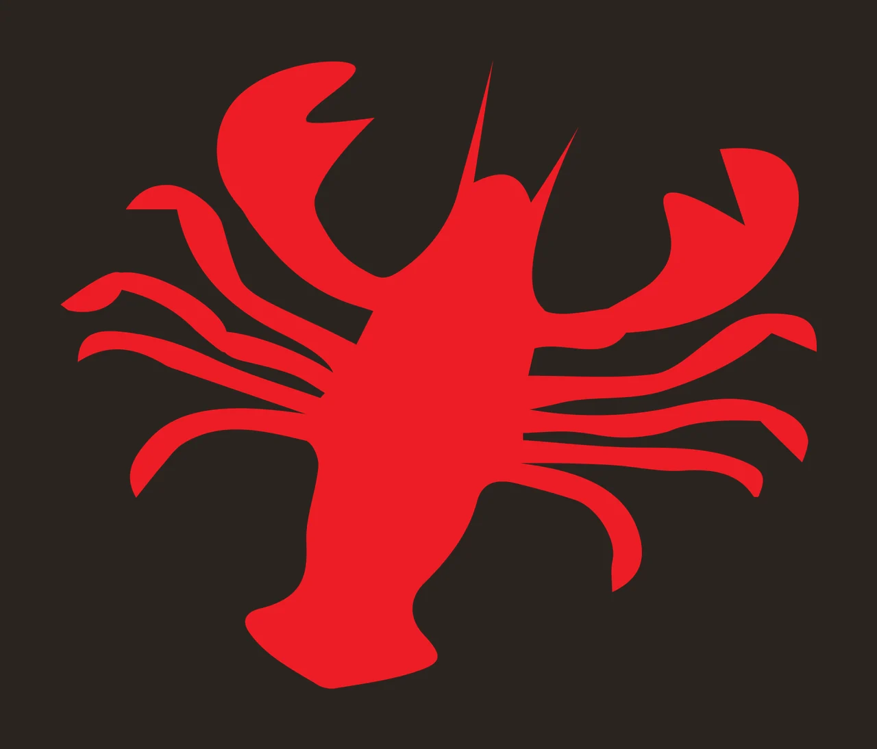 Sea Animal Single Black Silhouette Of A Lobster claws antennae contrast preview thumbnail