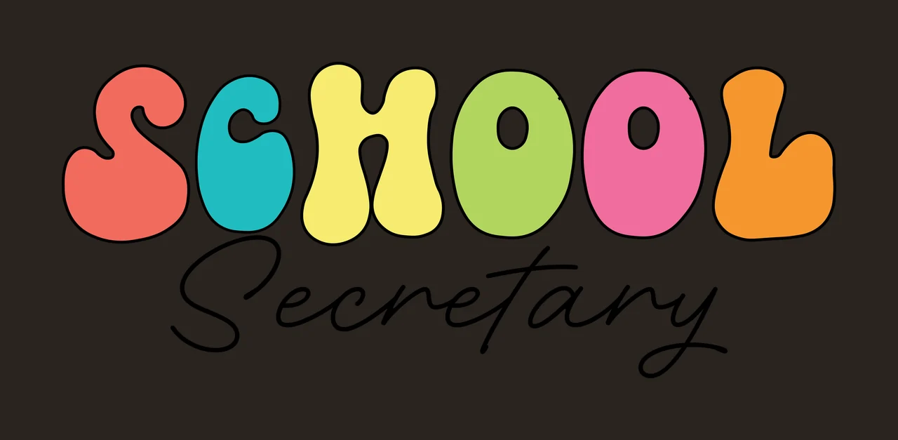 School Secretary Typography Graphic Design displaying text contrast preview thumbnail
