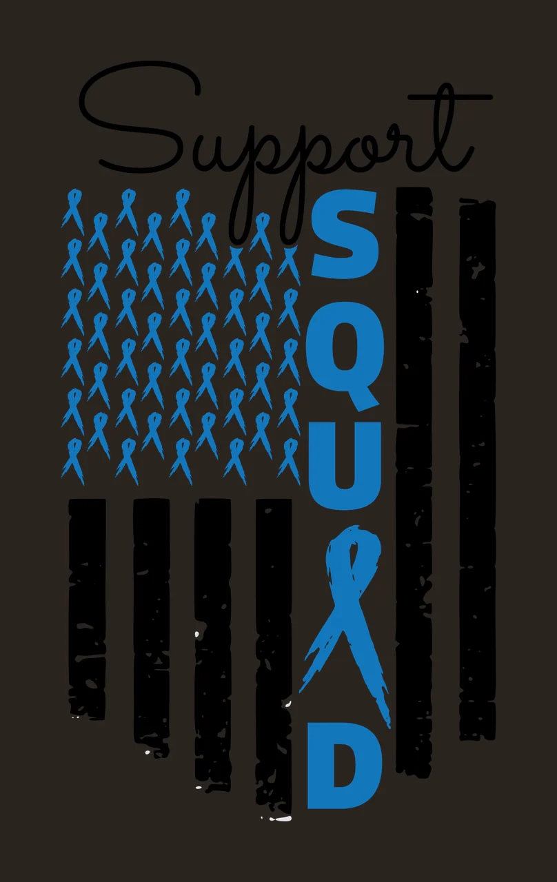 Ribbon Support Squad American Flag text and stationary distressed contrast preview thumbnail