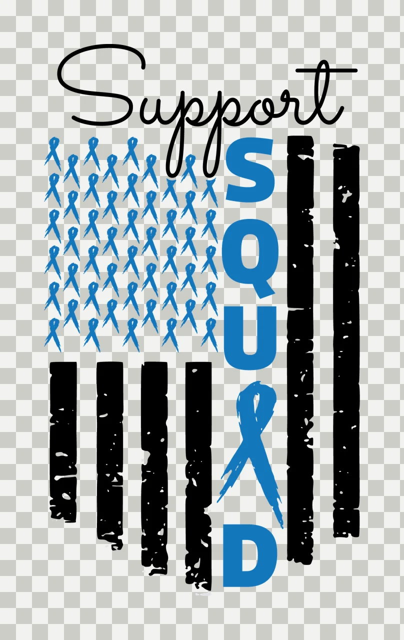 Ribbon Support Squad American Flag text and stationary distressed transparency and detail preview thumbnail