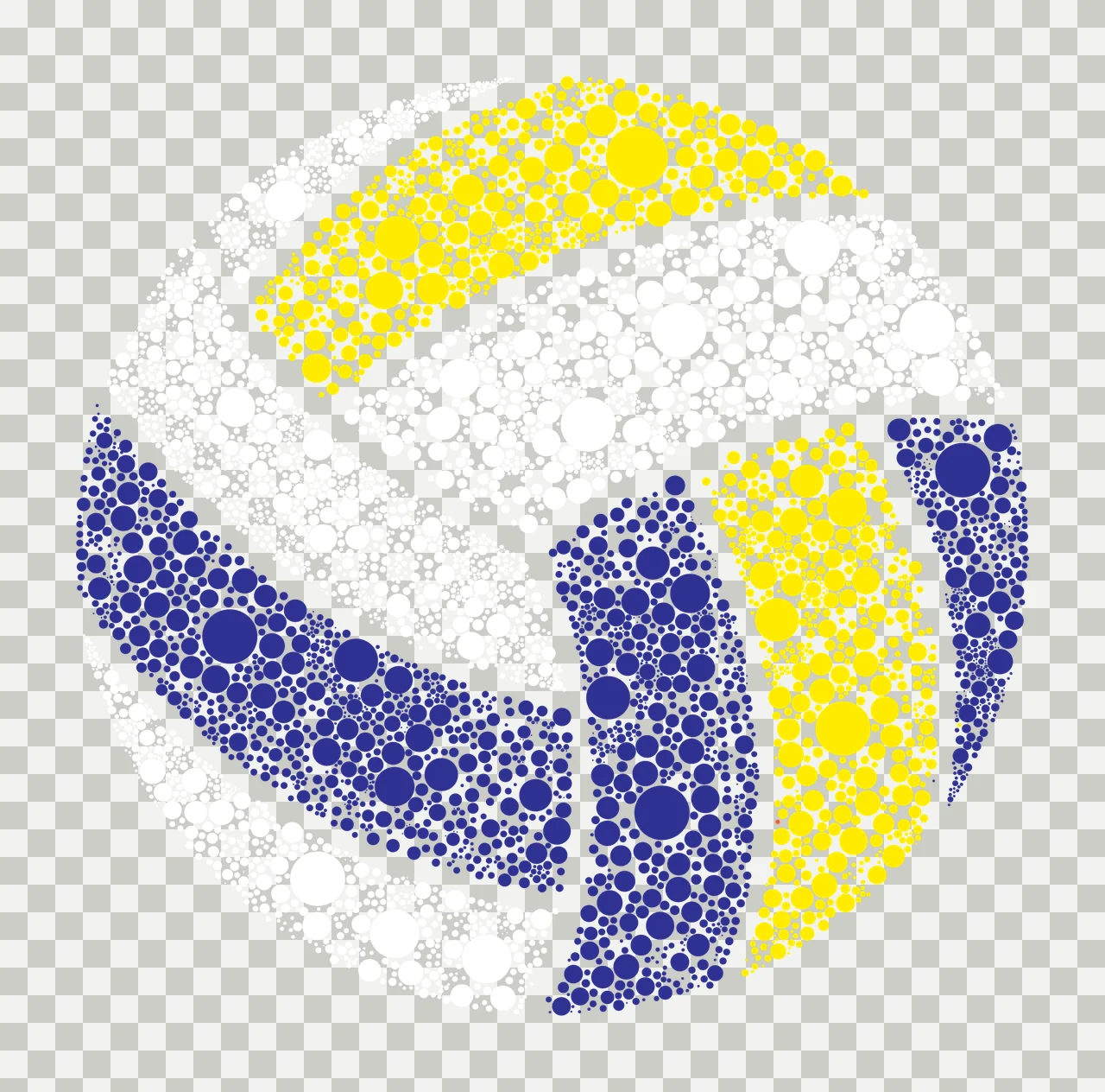 Dot Volleyball Pattern Spherical Graphic depicted circle pointillism transparency and detail preview thumbnail