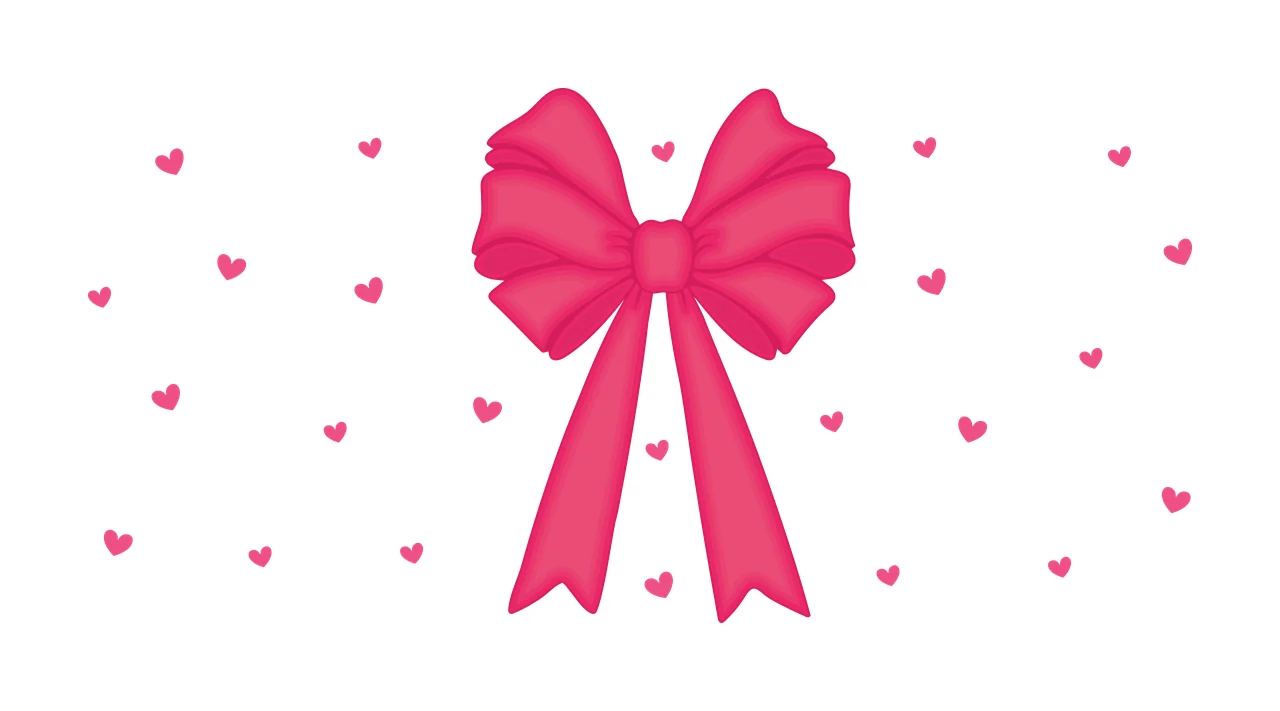 Bow Large Black With Tiny Hearts decorating ribbon heart pattern