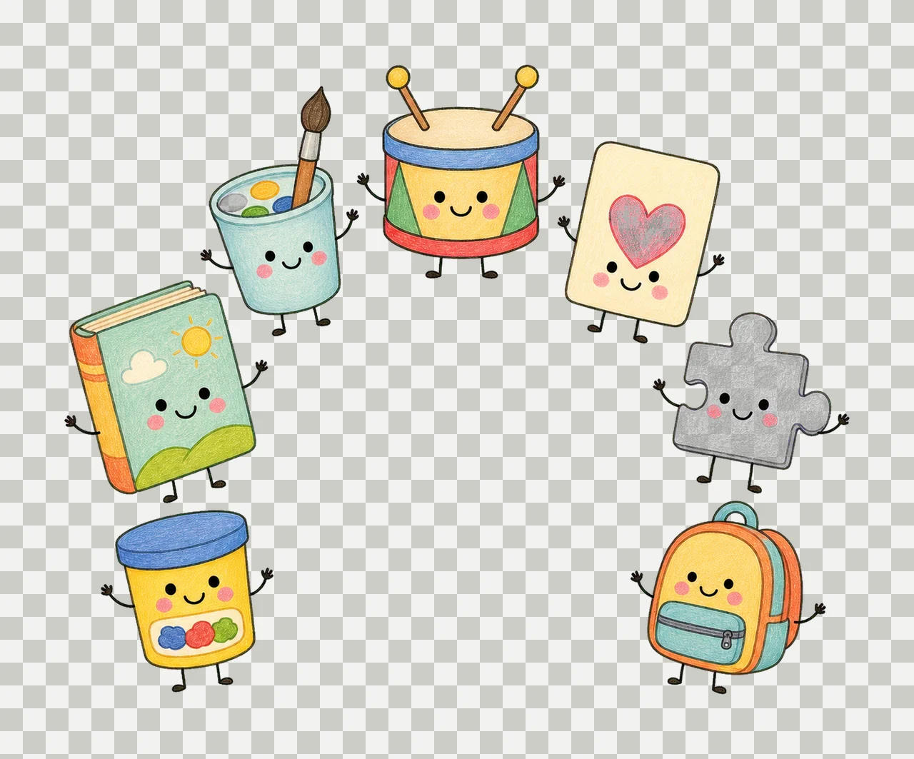 Preschool Aide School Employee Doodles Cute Variation C transparency and detail preview thumbnail