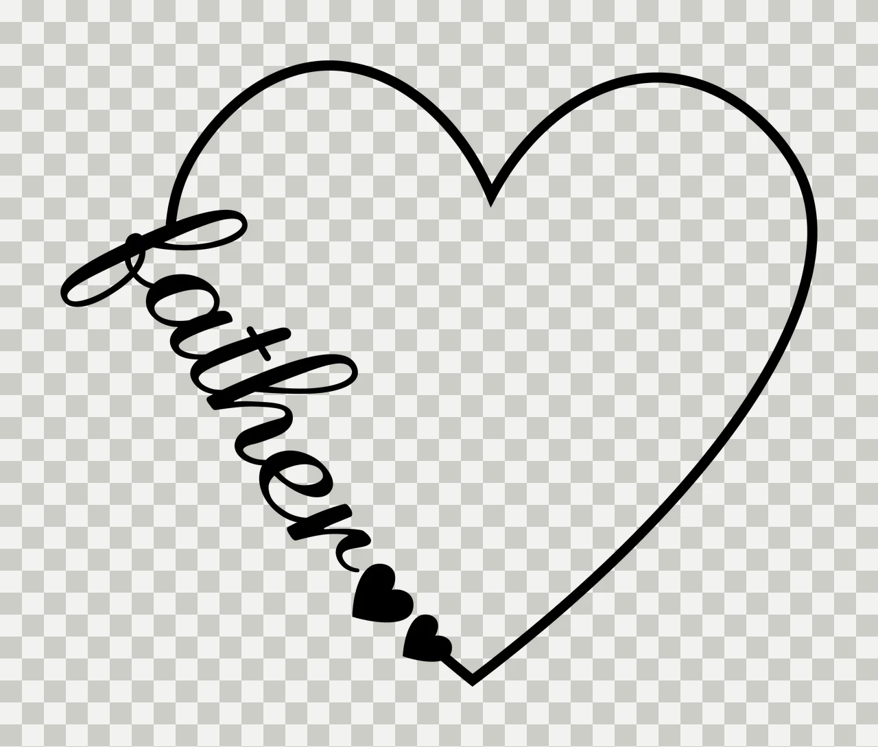 Heart Outline With Cursive Script Text And Small icons line art transparency and detail preview thumbnail