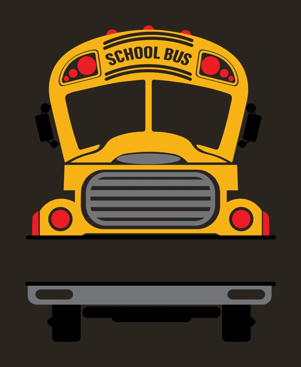 School Bus Front Bumper Silhouette contrast preview thumbnail