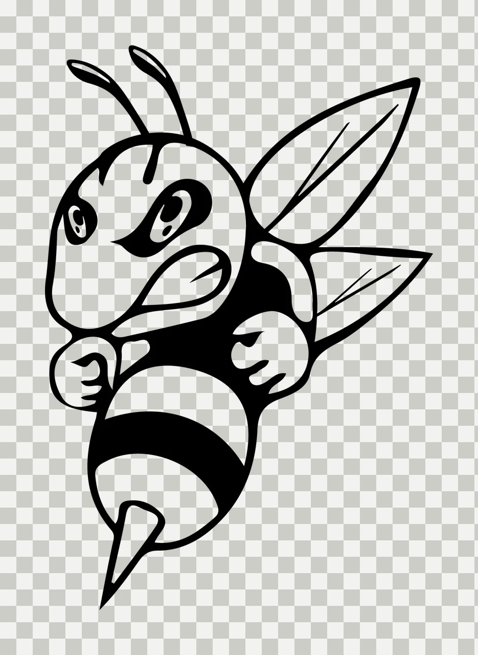 Bee Wasp Flying With Insect And Wings transparency and detail preview thumbnail