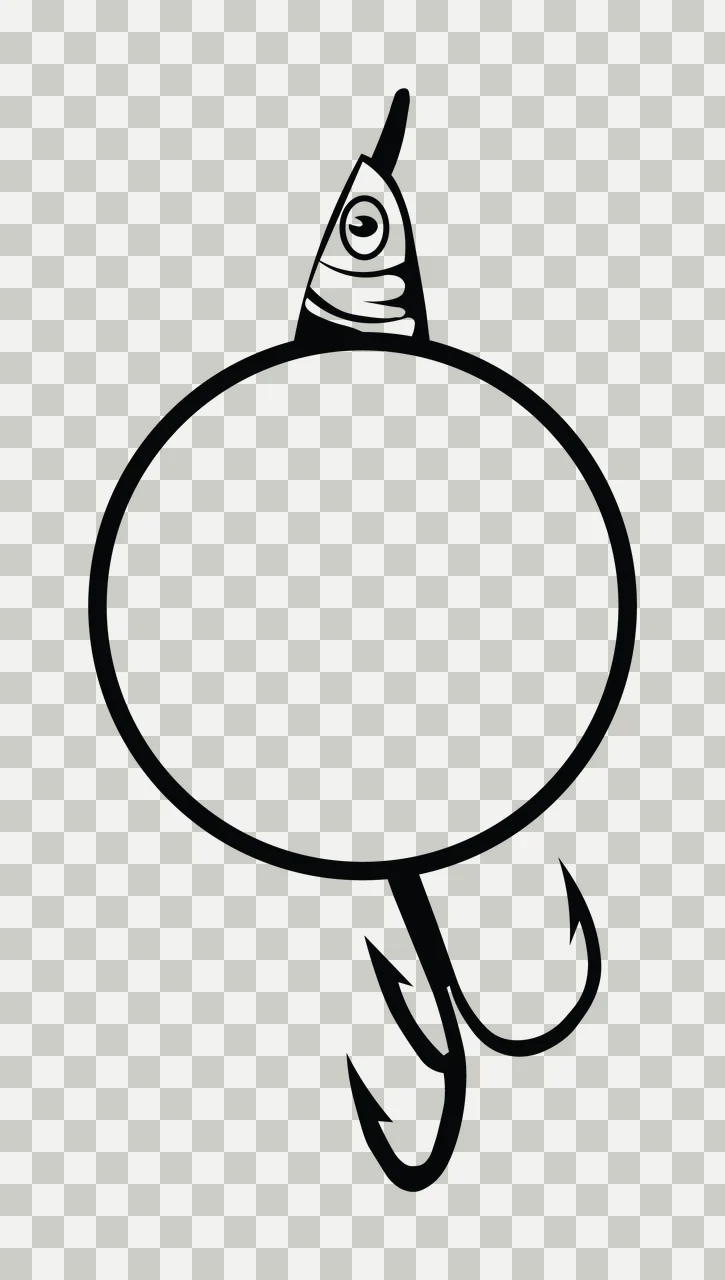 Can Glass Wrap Circular Frame With Fish Hook transparency and detail preview thumbnail