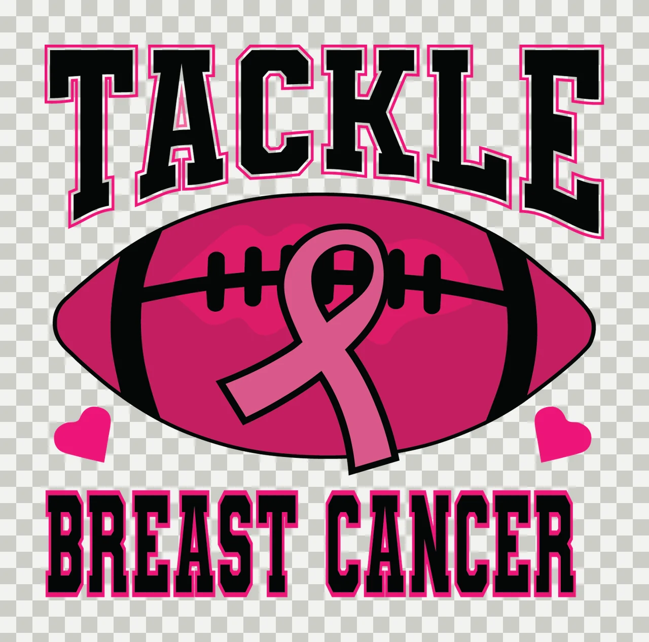 Tackle Breast Cancer Typography With Football awareness promoting transparency and detail preview thumbnail