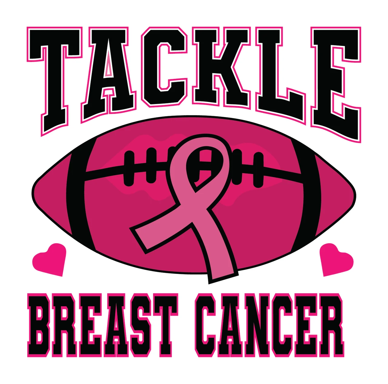 Tackle Breast Cancer Typography With Football awareness promoting