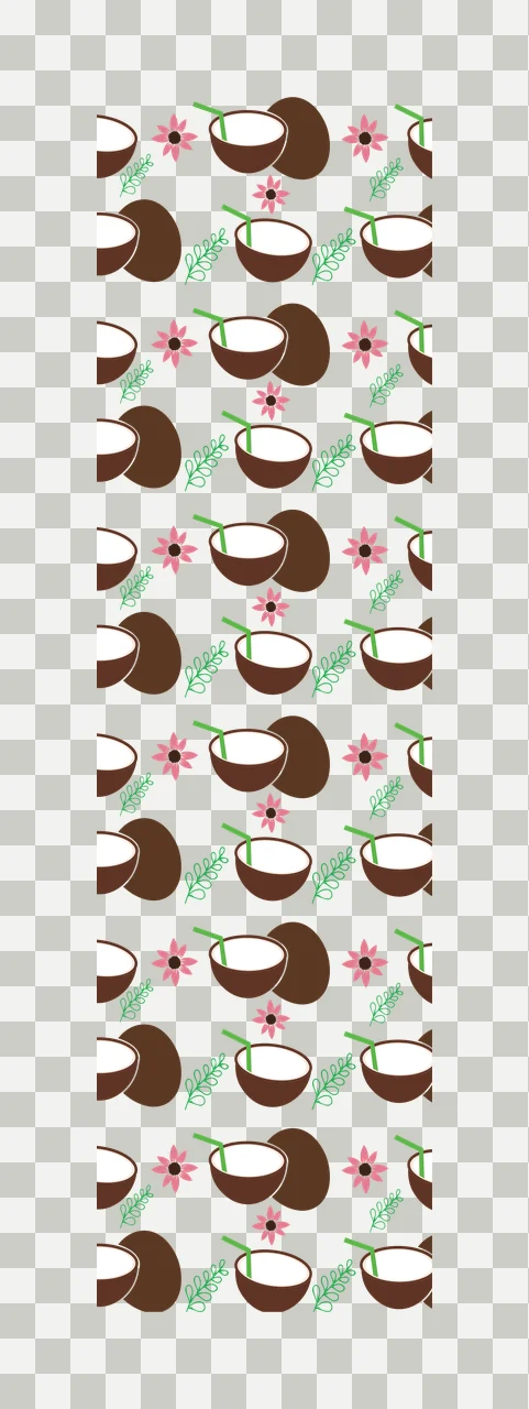 Coconut Bowl And Star Pattern bowls coconuts stars leaves black transparency and detail preview thumbnail