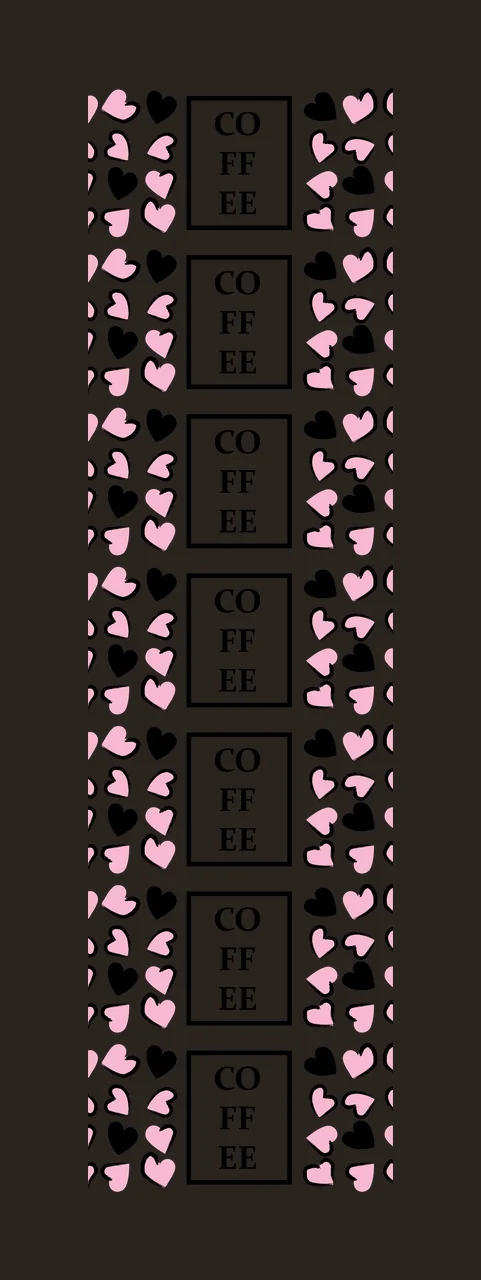 Coffee Vertical Pattern Heart Design hearts rectangle graphic print contrast preview thumbnail