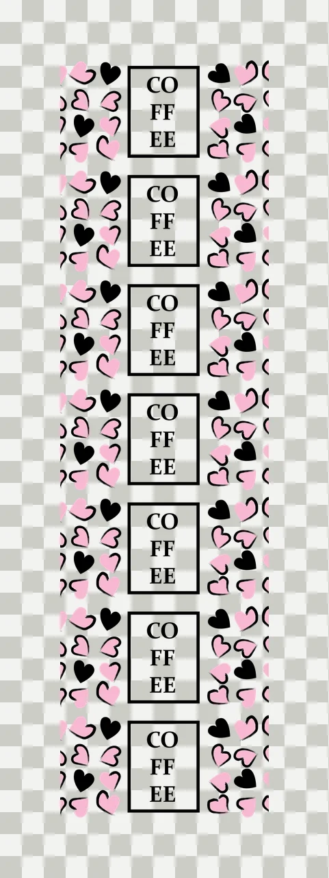 Coffee Vertical Pattern Heart Design hearts rectangle graphic print transparency and detail preview thumbnail