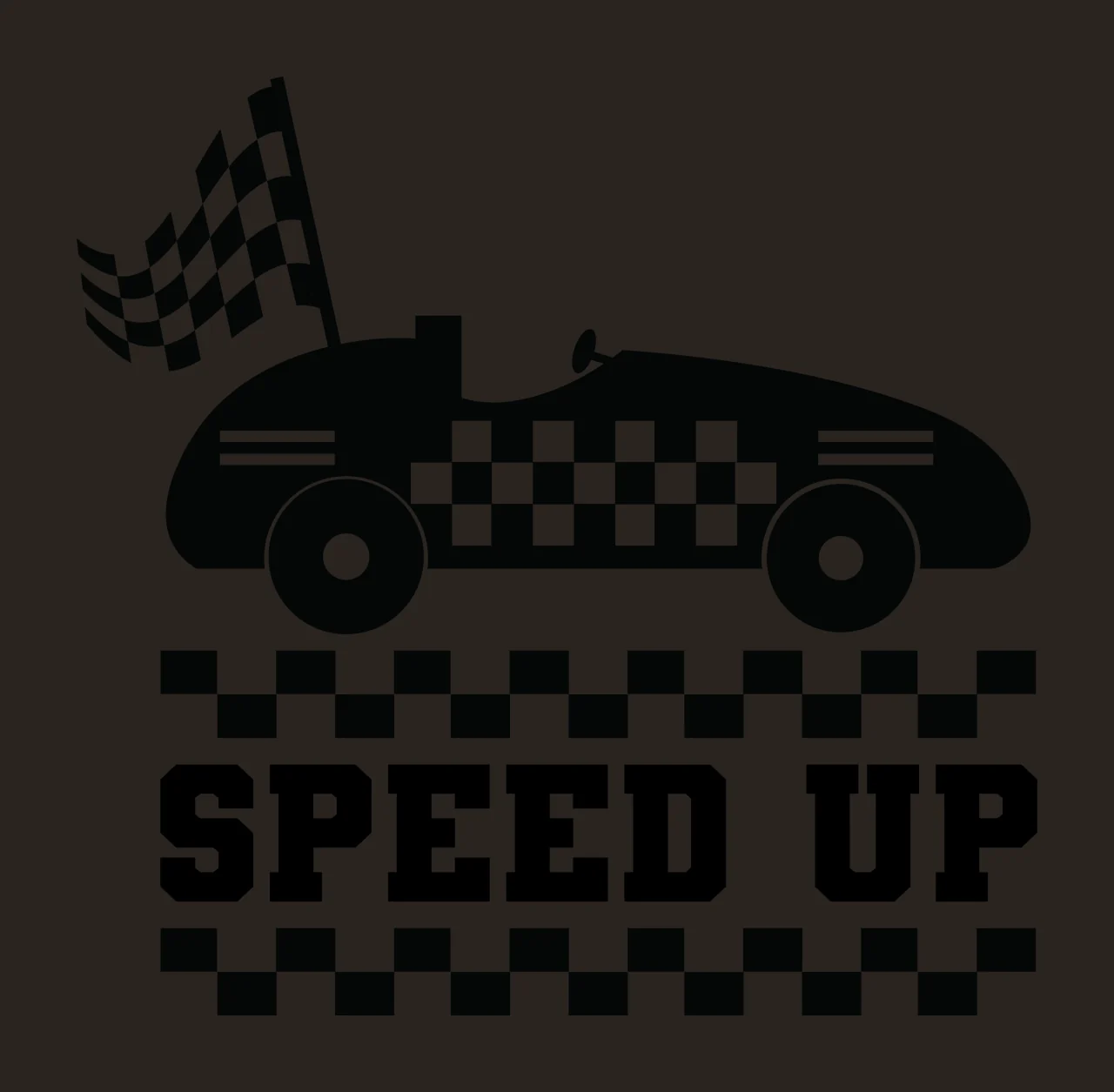 Race Speed Up Typography With A Car racing checkered flag pattern contrast preview thumbnail
