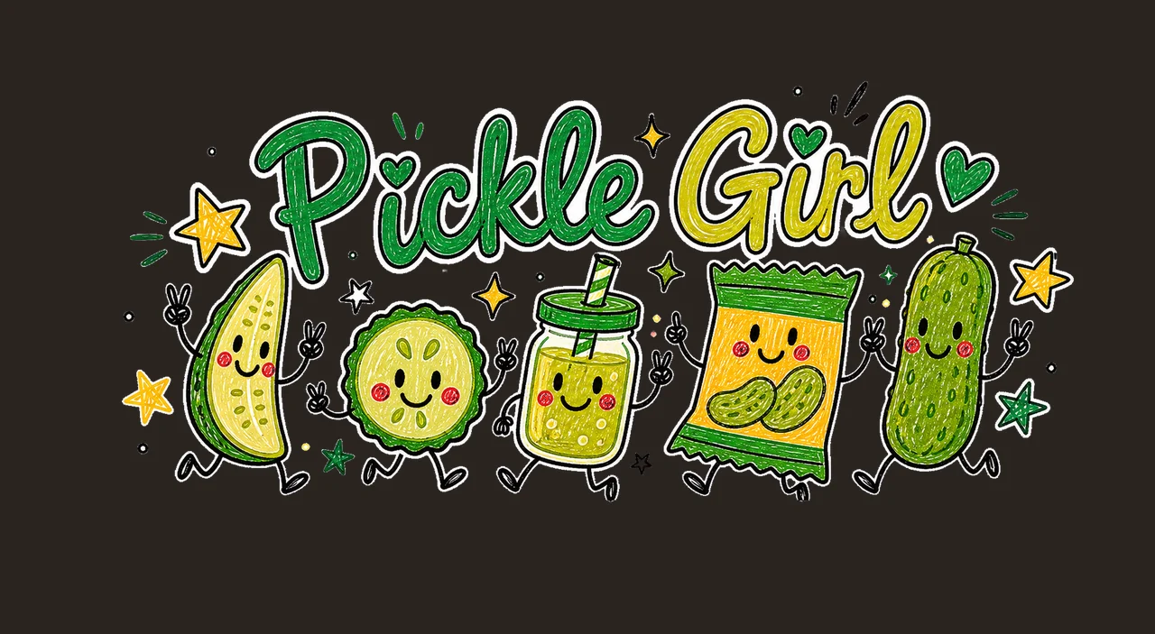 Pickle Girl Doodle sublimation instant shirt Variation D contrast preview thumbnail