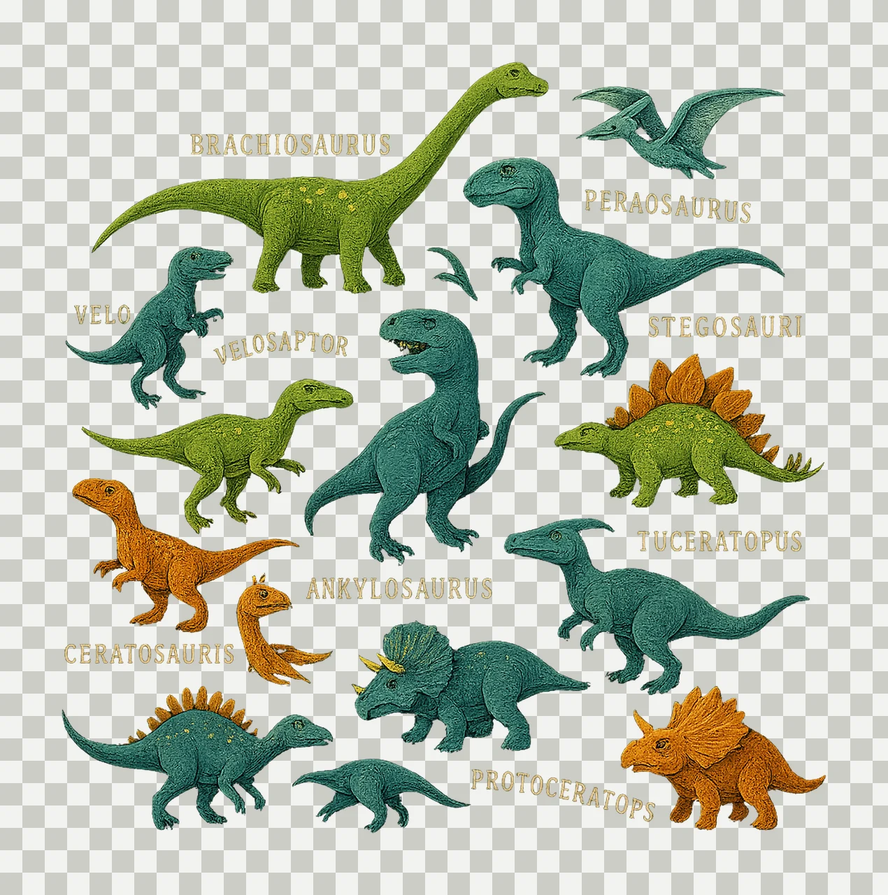 Dinosaurs Sublimation Design DTF DTG Dinosaur Artwork Kids transparency and detail preview thumbnail