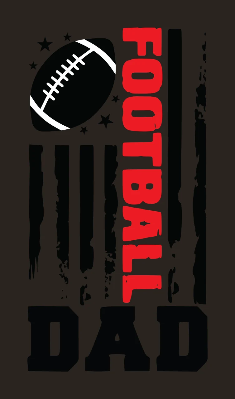 Football Dad Distressed Flag Emblem stars stripes black white contrast preview thumbnail