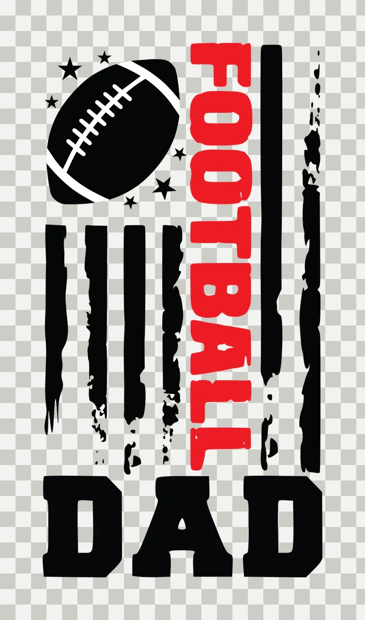 Football Dad Distressed Flag Emblem stars stripes black white transparency and detail preview thumbnail