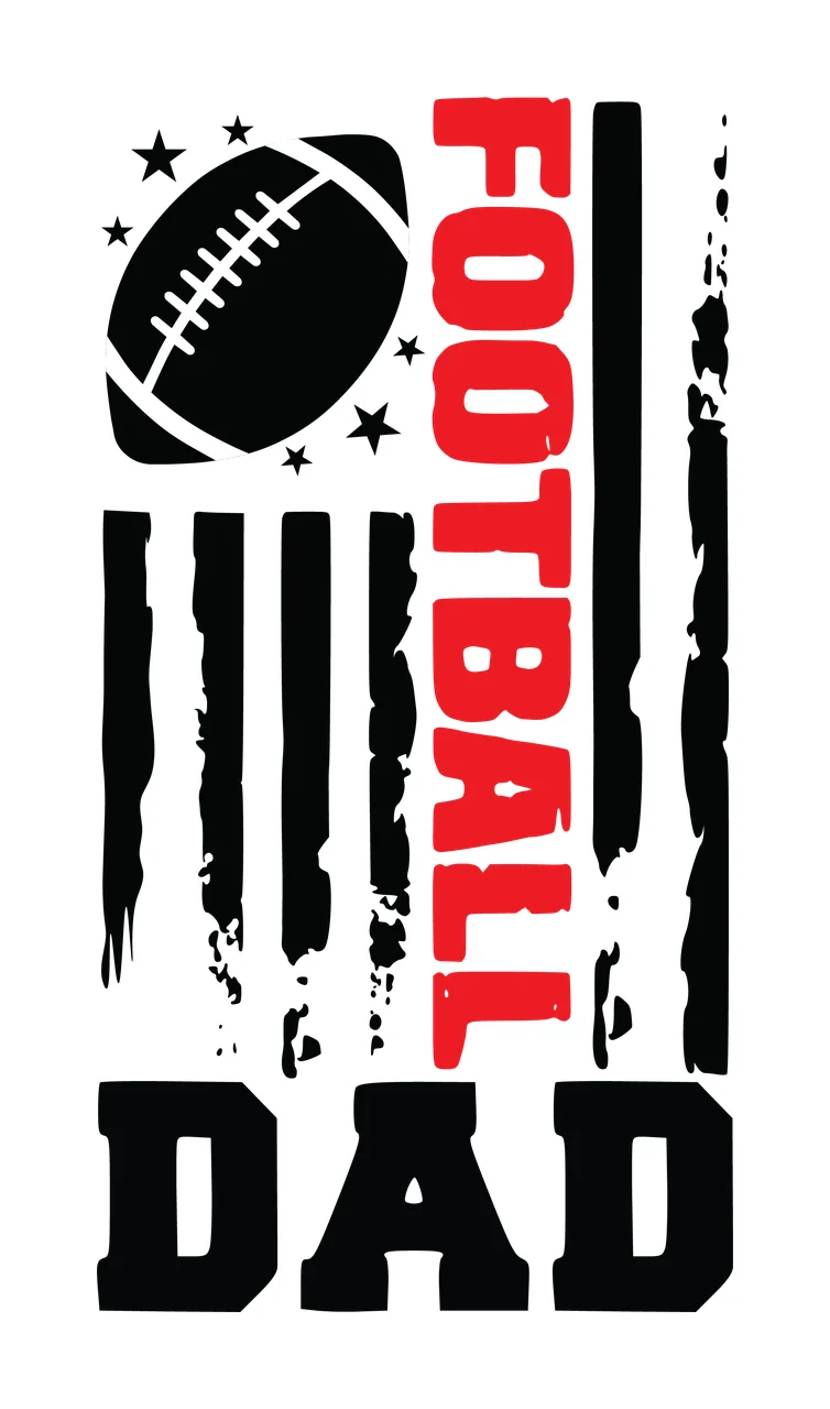 Football Dad Distressed Flag Emblem stars stripes black white