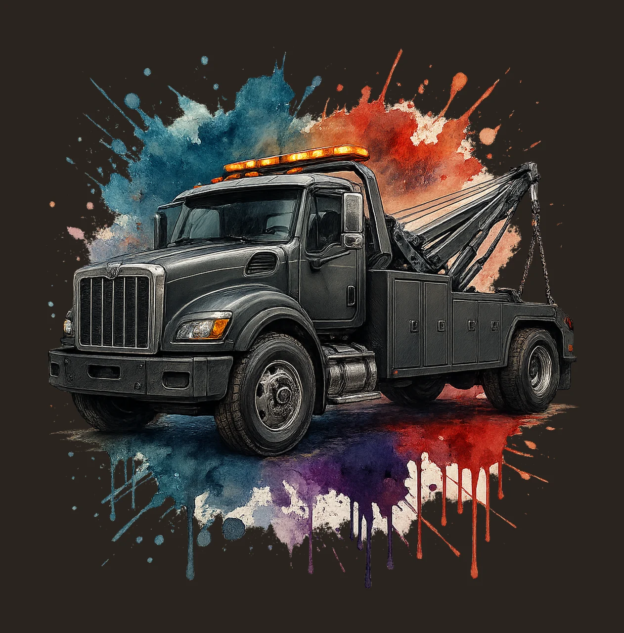 Towing Truck Sublimation Design Tow Truck Logo Truck Driver contrast preview thumbnail