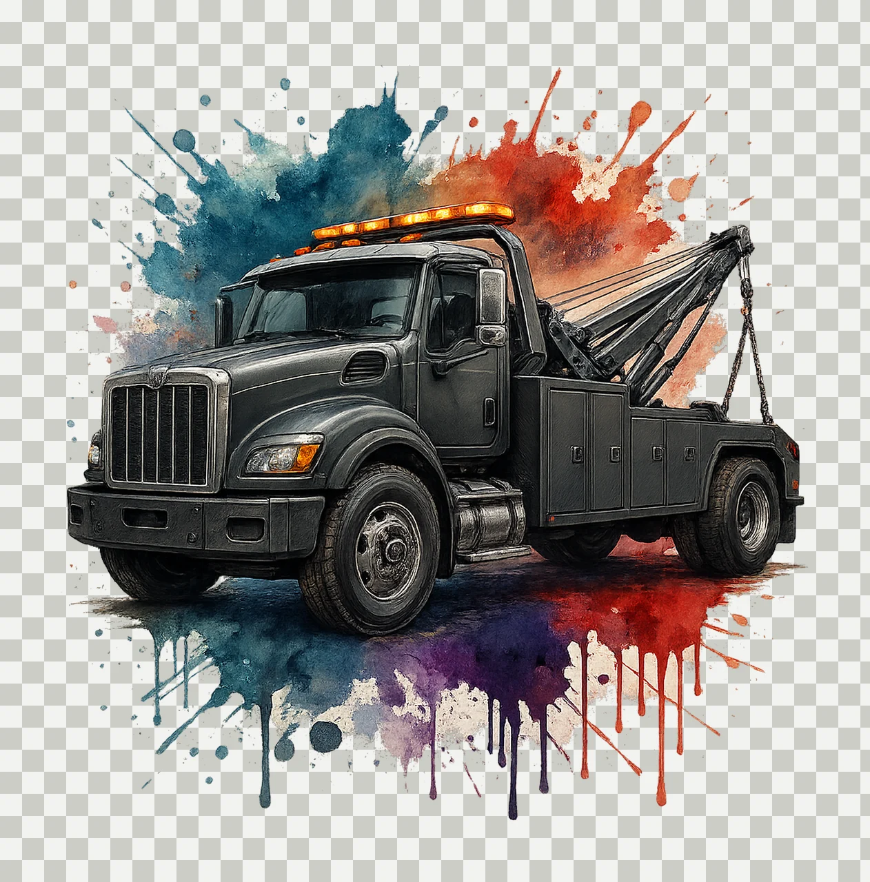 Towing Truck Sublimation Design Tow Truck Logo Truck Driver transparency and detail preview thumbnail
