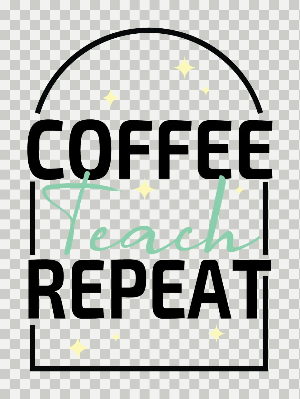 Can Glass Wrap Coffee Teach Repeat Arched Frame arch stars transparency and detail preview thumbnail