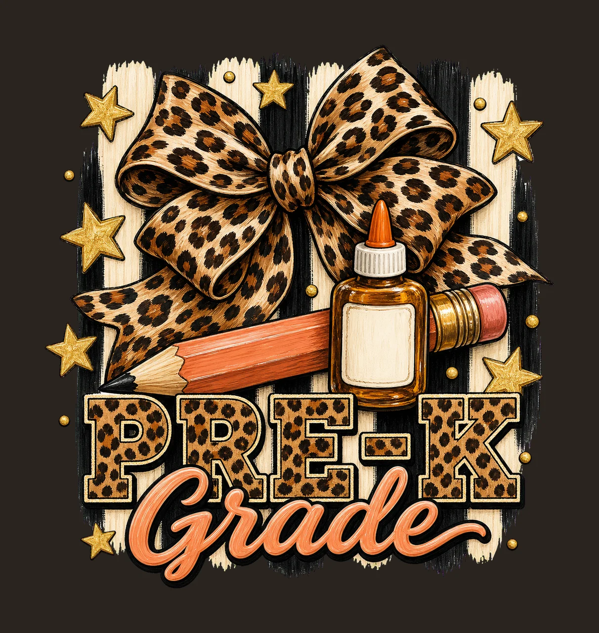Leopard Coquette Pencil Back To School Pre Variation F contrast preview thumbnail