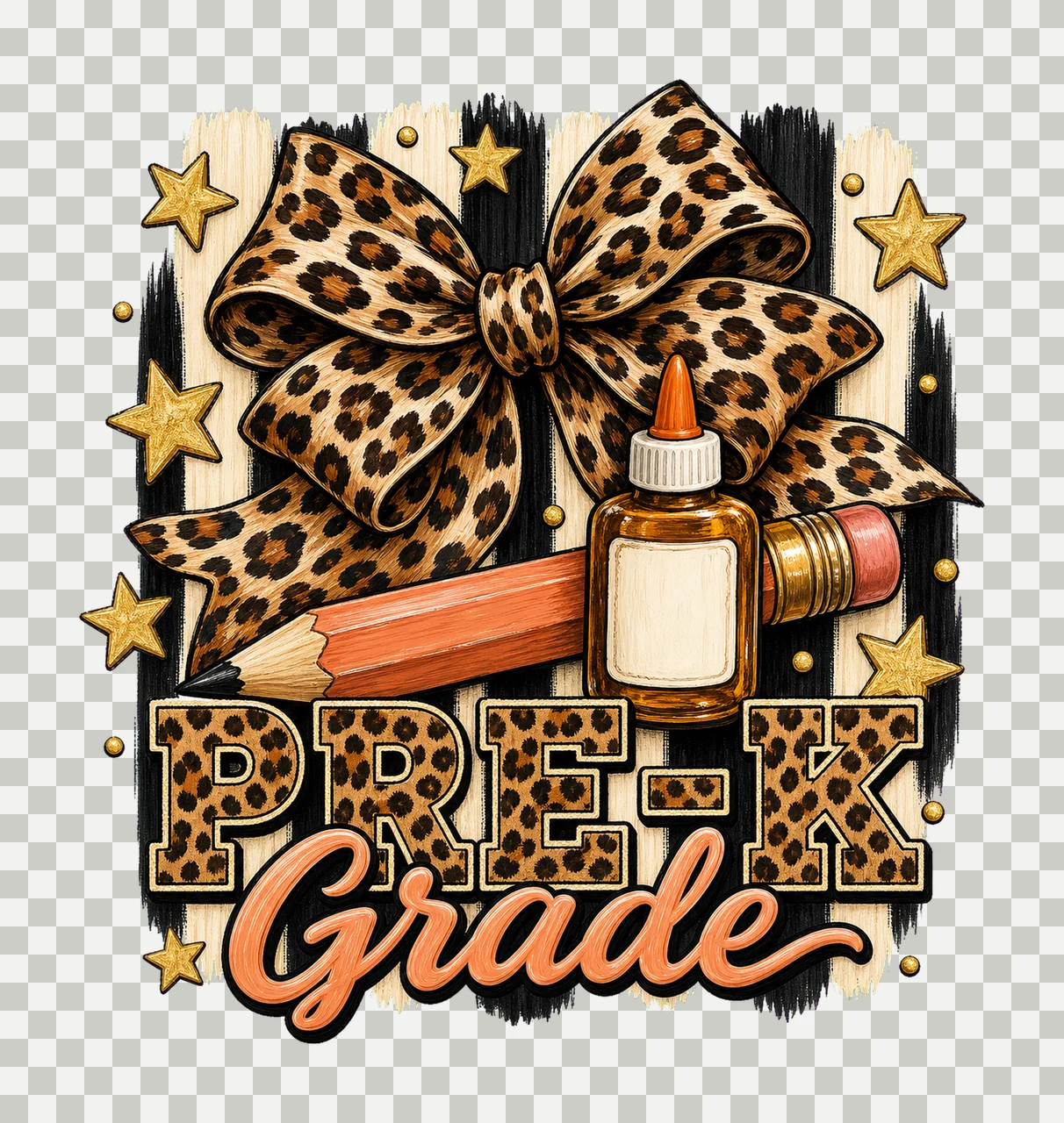 Leopard Coquette Pencil Back To School Pre Variation F transparency and detail preview thumbnail