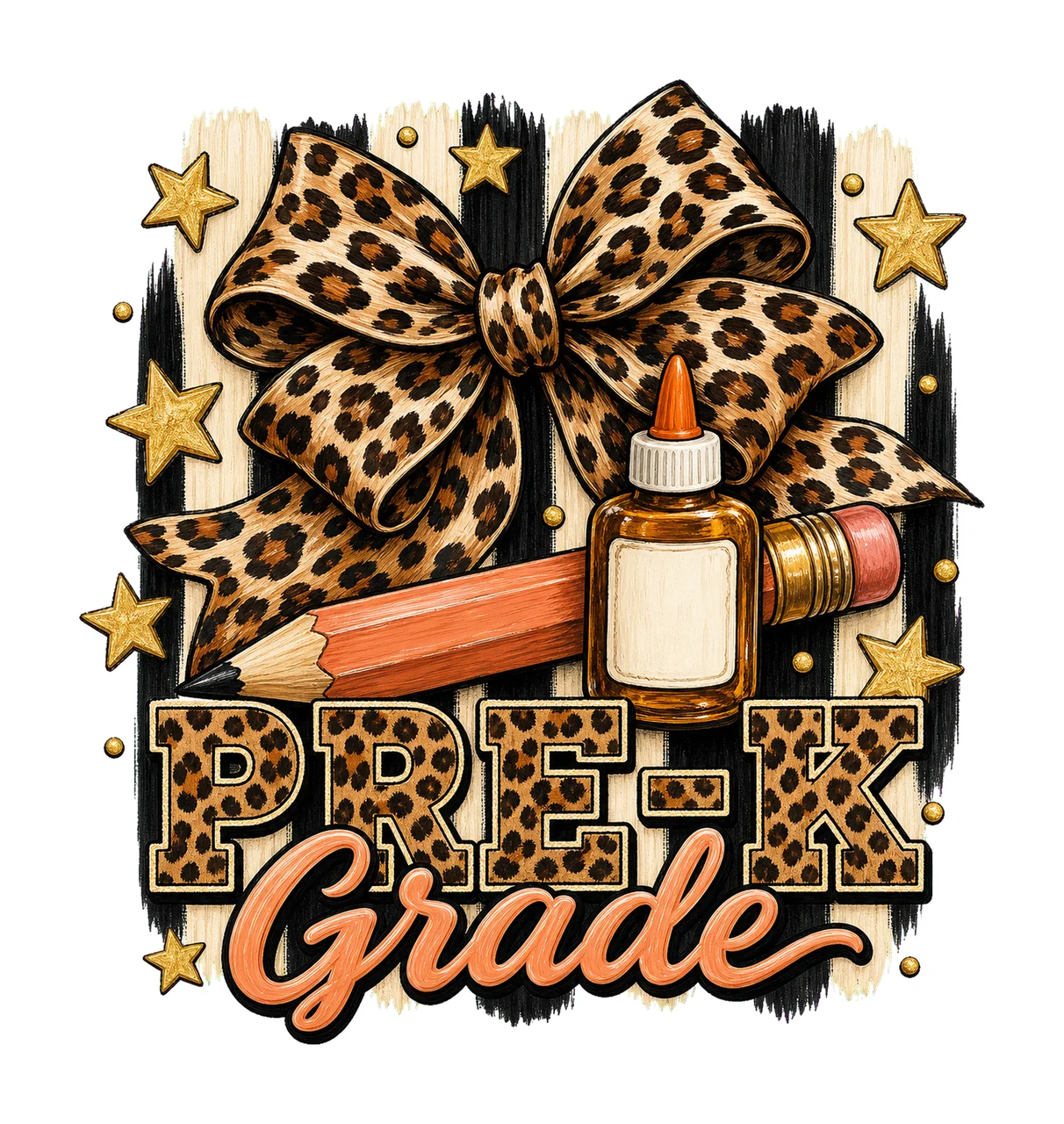 Leopard Coquette Pencil Back To School Pre Variation F