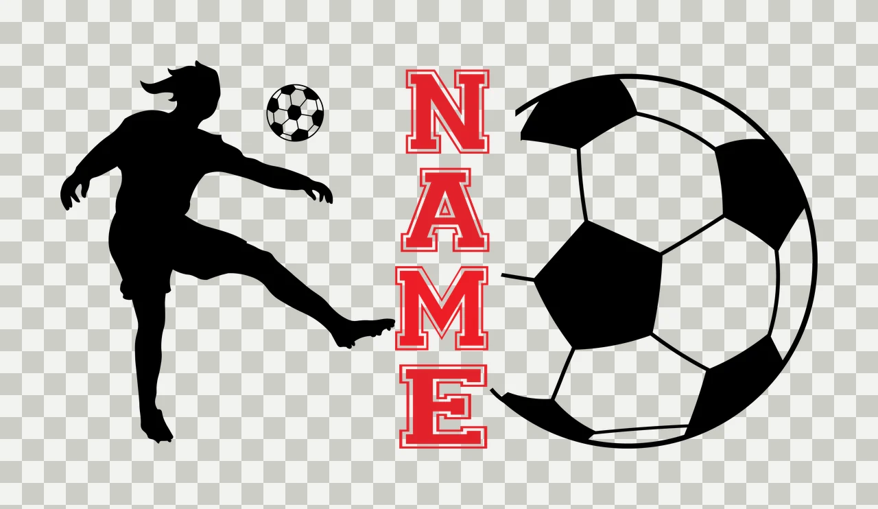 Soccer Name Silhouette Of Person Kicking Ball black white Variation transparency and detail preview thumbnail