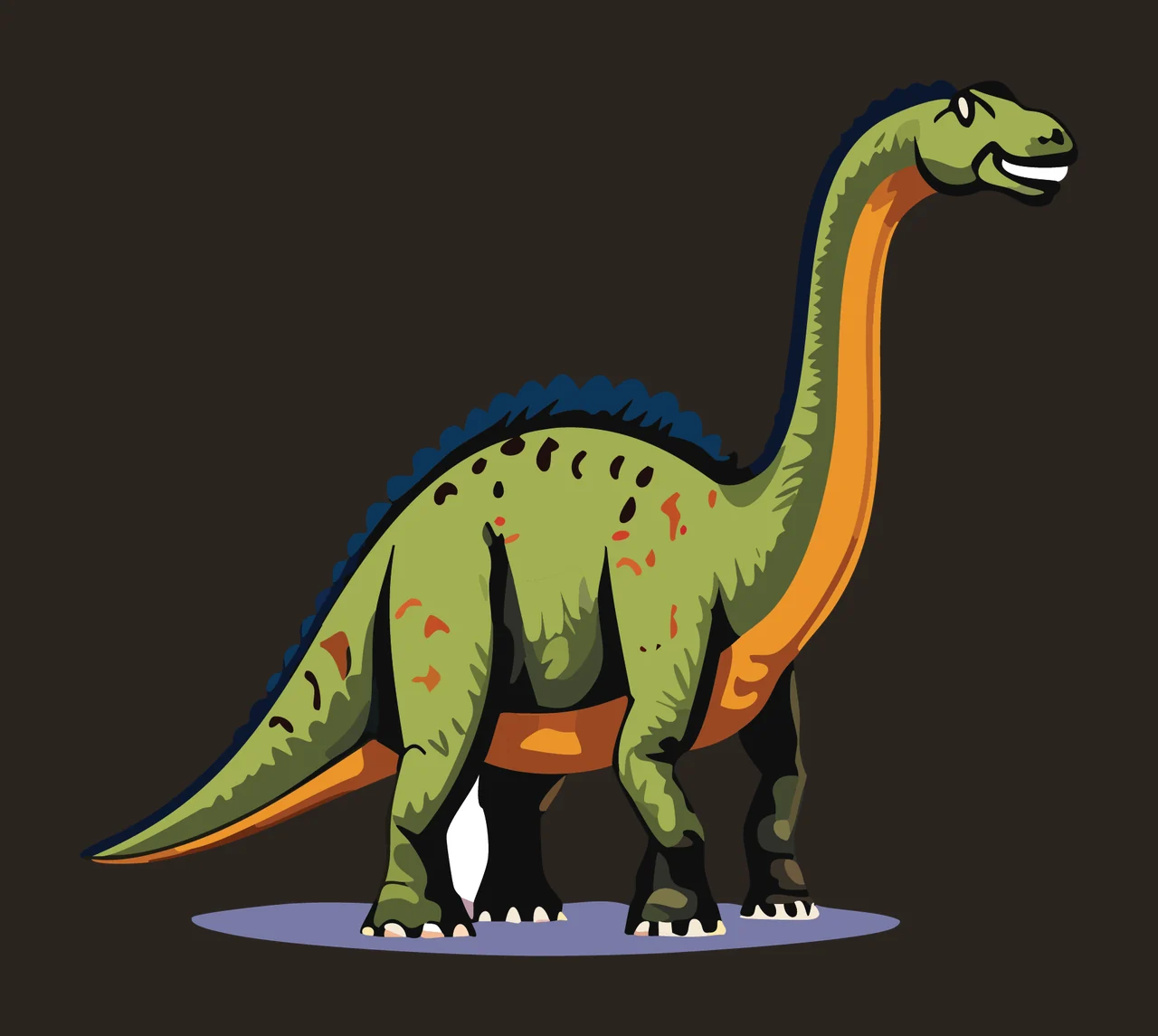 Dinosaur Black Silhouette Long Neck standing white reptile contrast preview thumbnail