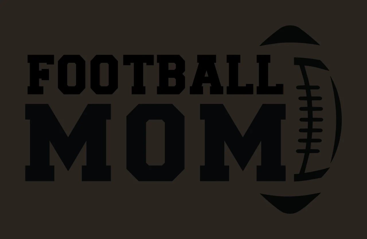 Football Mom Black Text With A Horizontal Illustration typographic contrast preview thumbnail