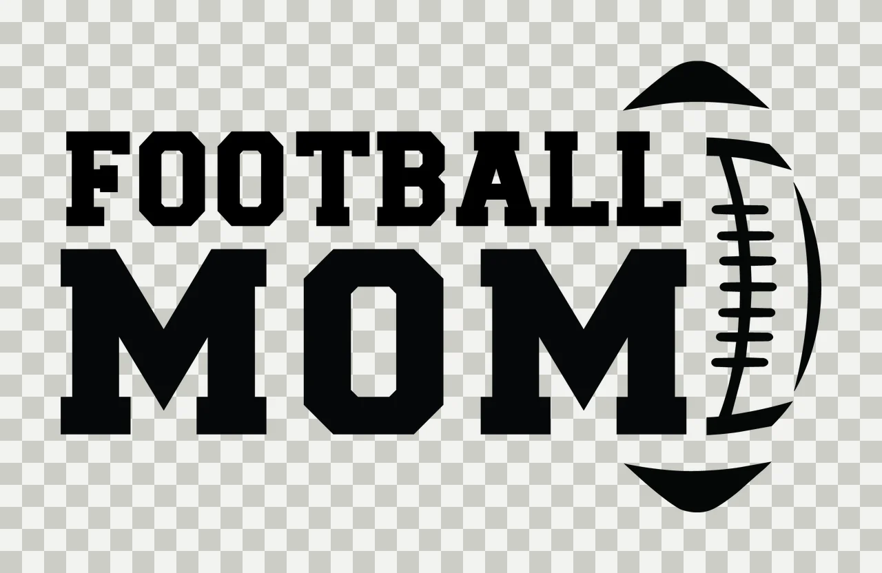 Football Mom Black Text With A Horizontal Illustration typographic transparency and detail preview thumbnail