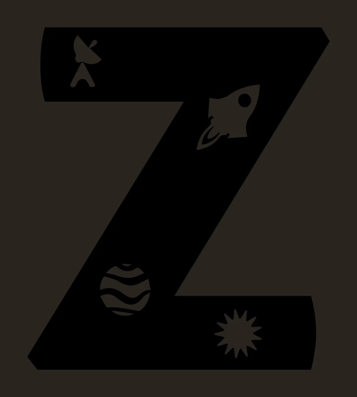 Space Z Letter Decorate With Satellite Dish contrast preview thumbnail