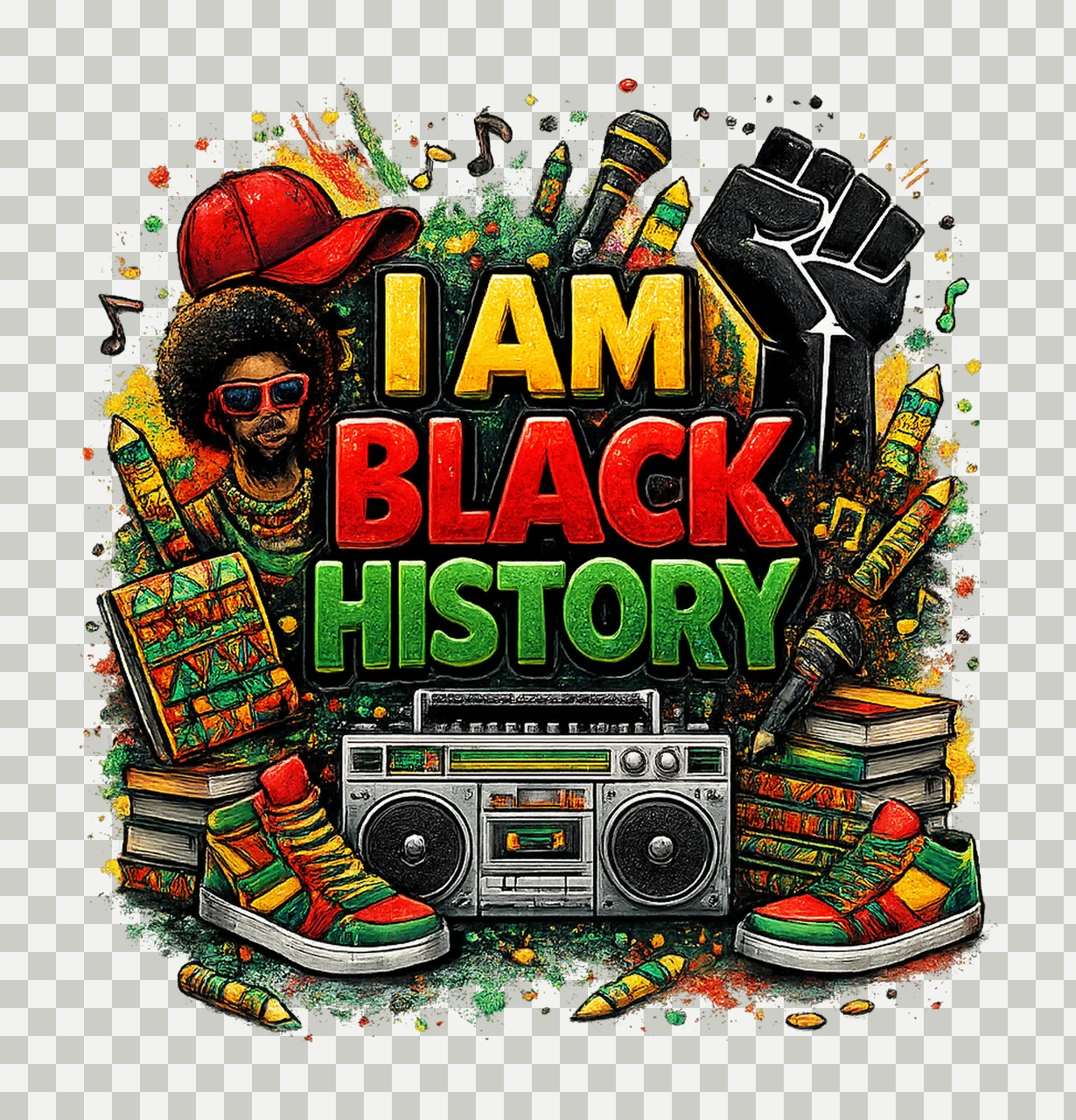 Black History Am Black History Month Design African American transparency and detail preview thumbnail