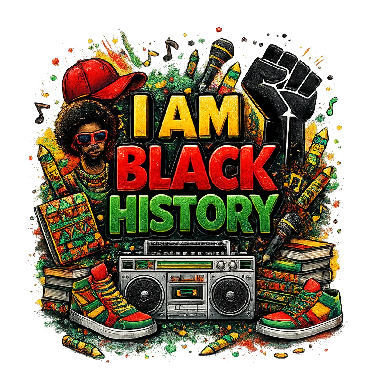 Black History Am Black History Month Design African American