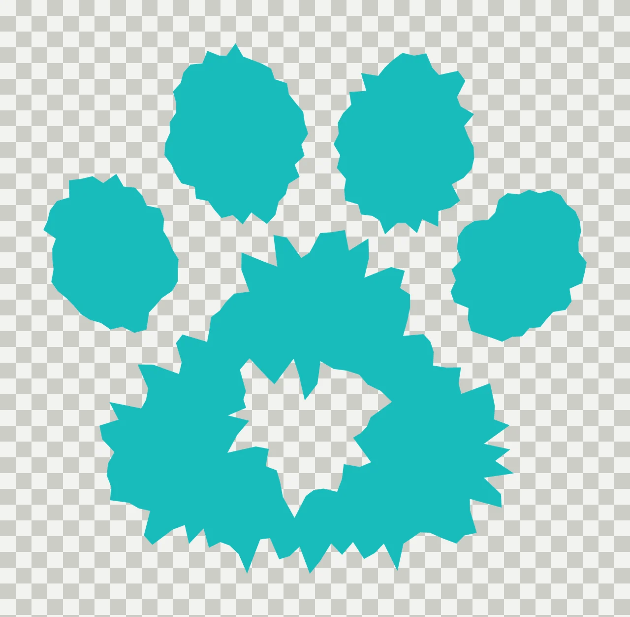 Jagged Edge Paw Print Design distressed black plain animal transparency and detail preview thumbnail