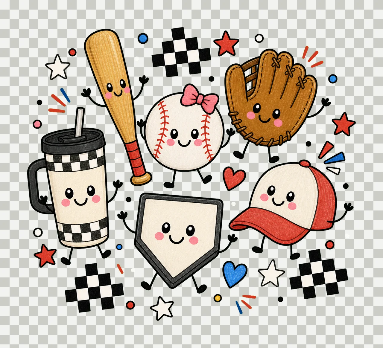baseball mom generic 02 preppy checker sublimation instant transparency and detail preview thumbnail