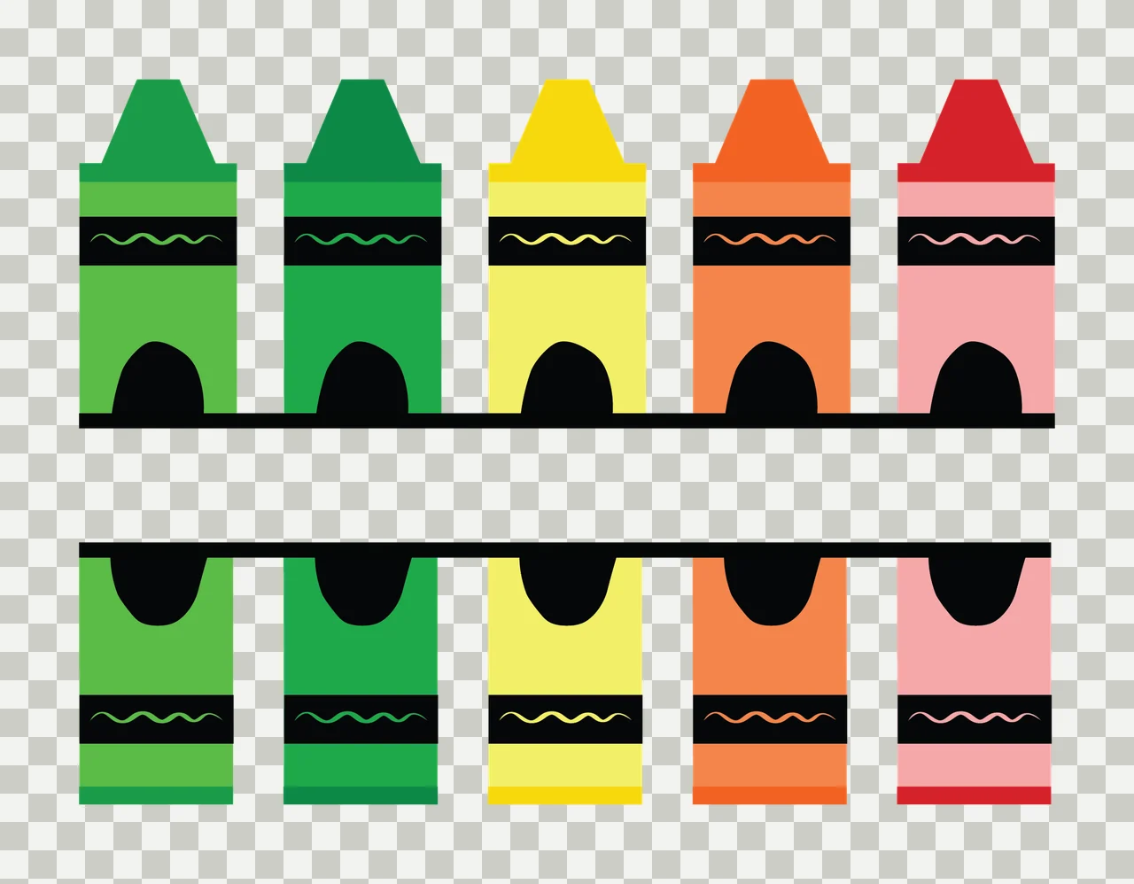 Wax Crayons Standing With Vertical Alignment And Symmetrical transparency and detail preview thumbnail