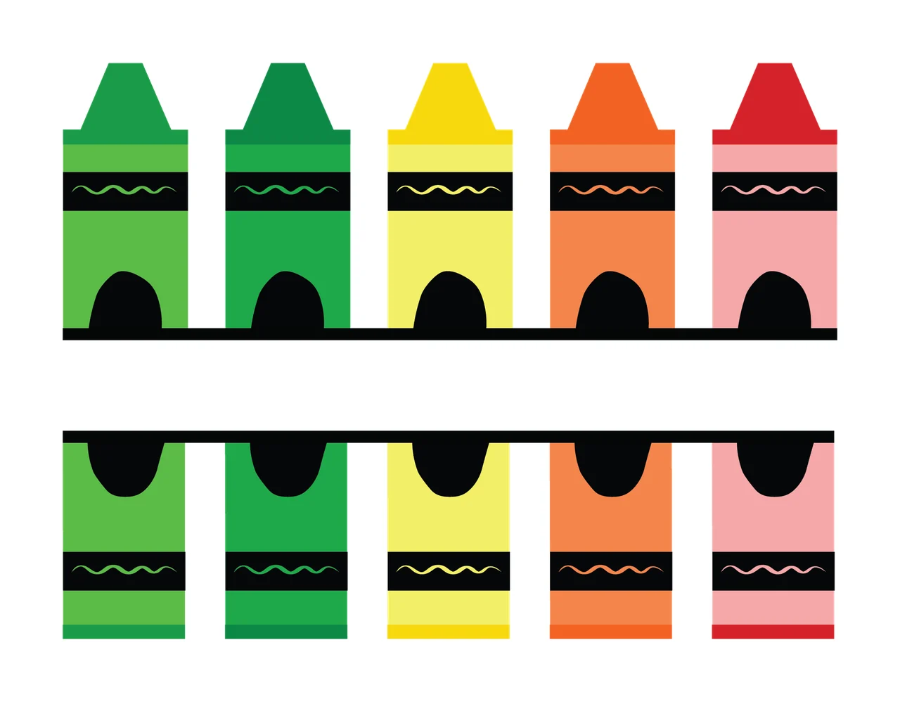 Wax Crayons Standing With Vertical Alignment And Symmetrical