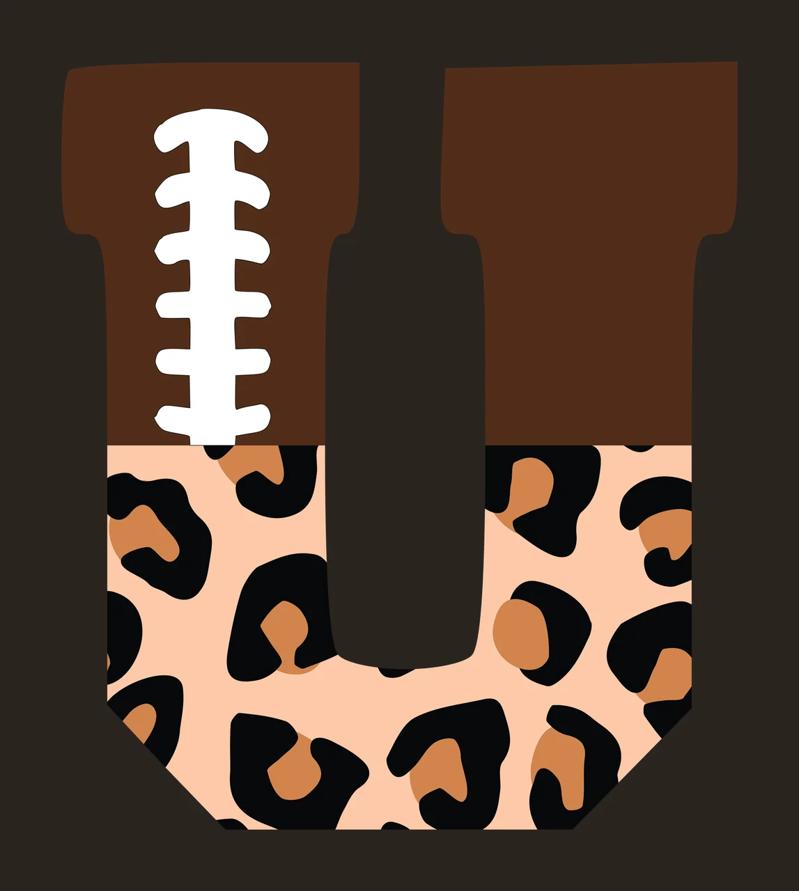 Football Font Half Leopard Character 12 american gridiron touchdown contrast preview thumbnail