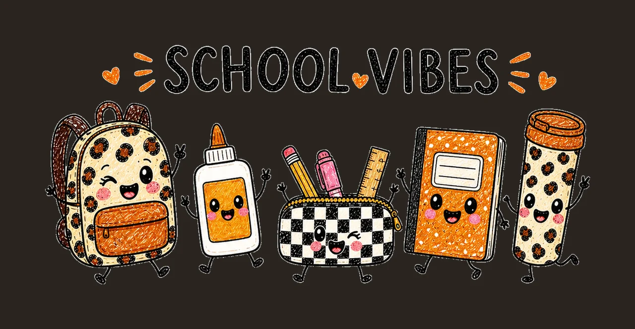 School Doodle Teacher Life Be Kind Teacher Variation C contrast preview thumbnail