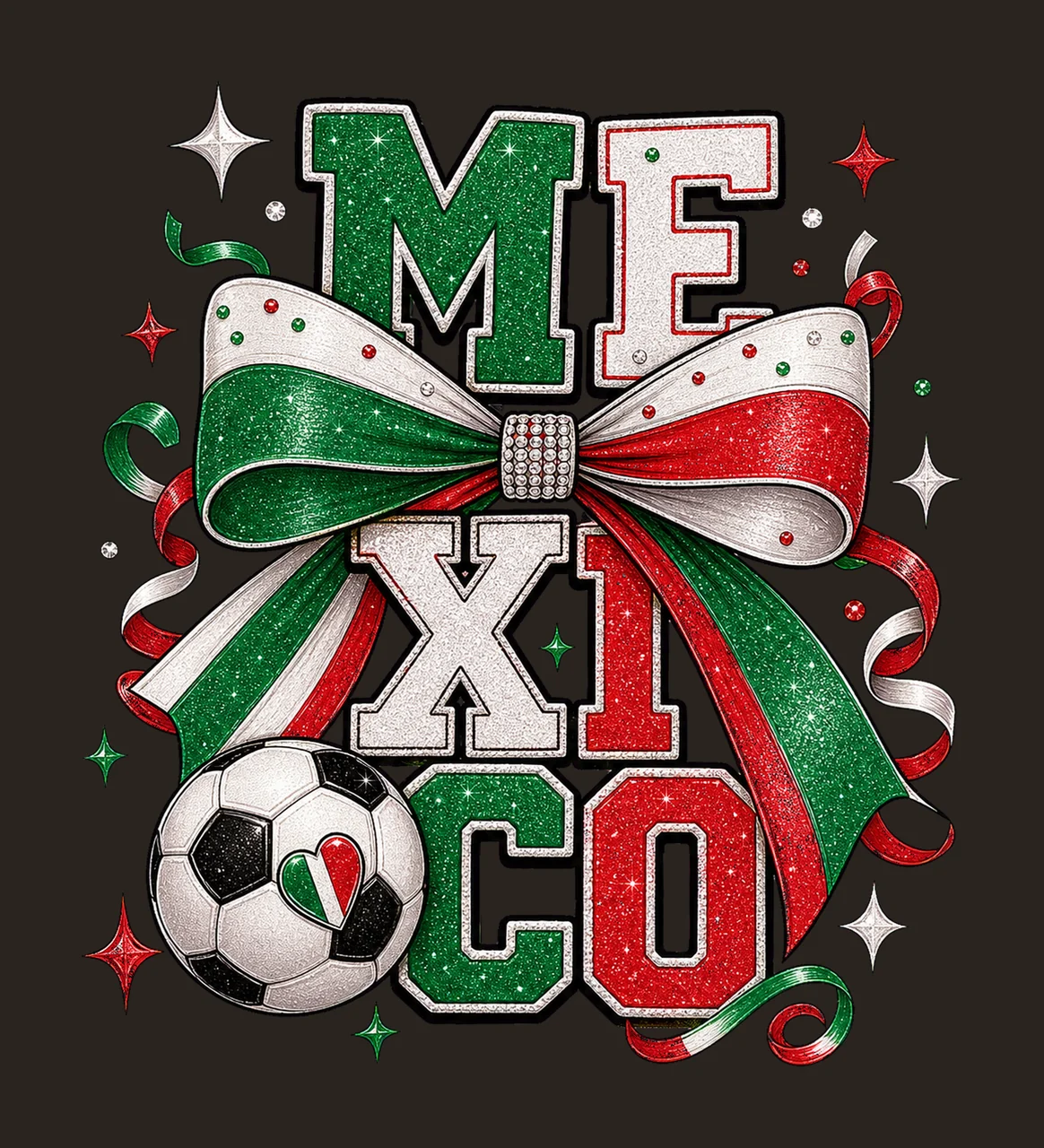 Coquette Mexico Soccer Fan sublimation instant Variation B contrast preview thumbnail