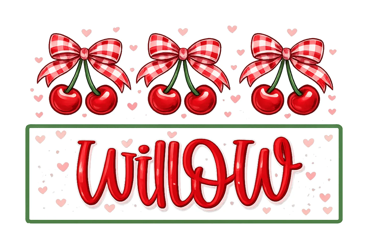 Cherry Coquette Custom Name Personalized Sublimation Design