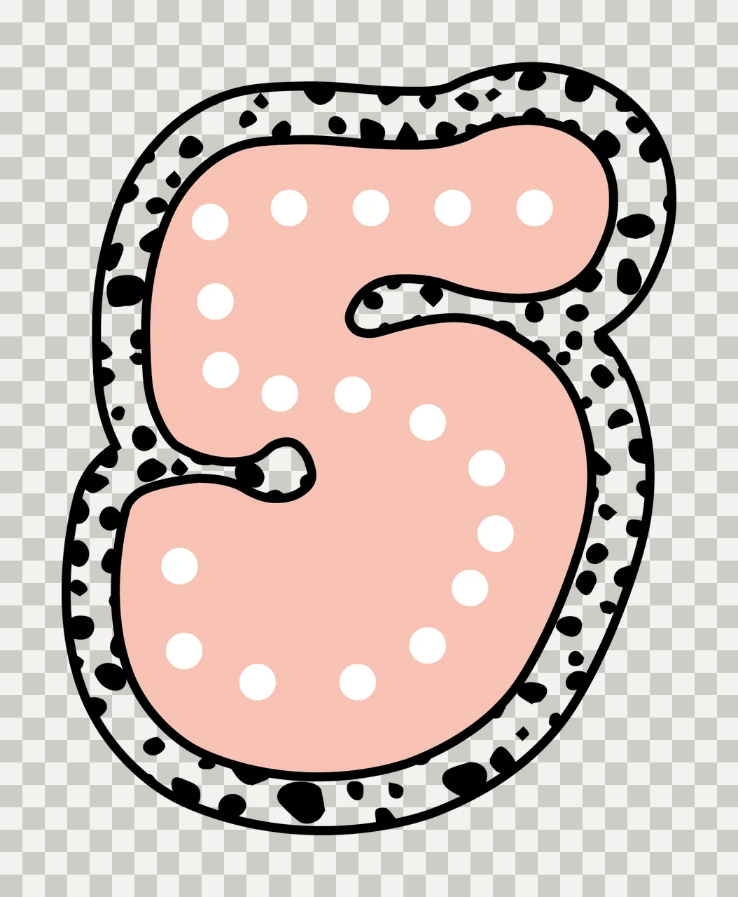 Dalmatian Dots Font Race Doodle Character 24 racing checkered flag transparency and detail preview thumbnail