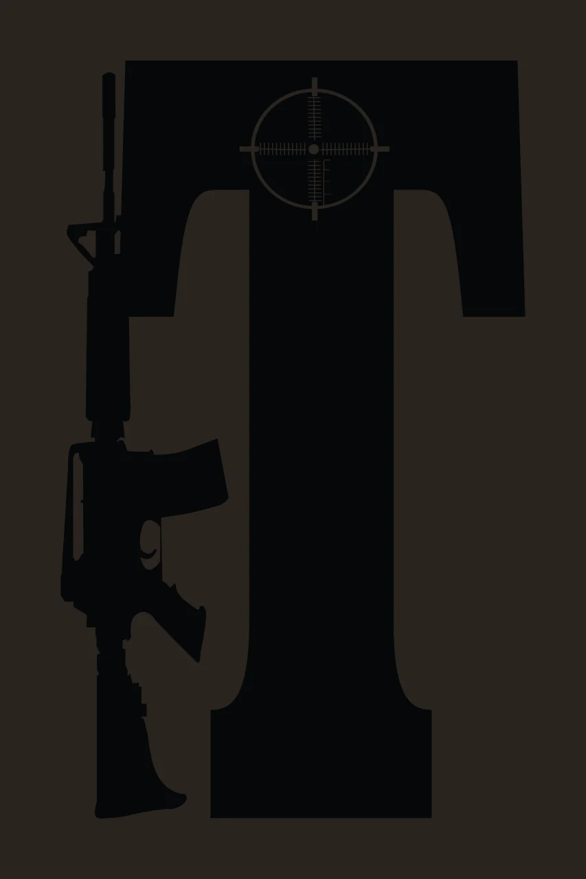 Gun Alphabet Character 11 scalable logo design icon contrast preview thumbnail