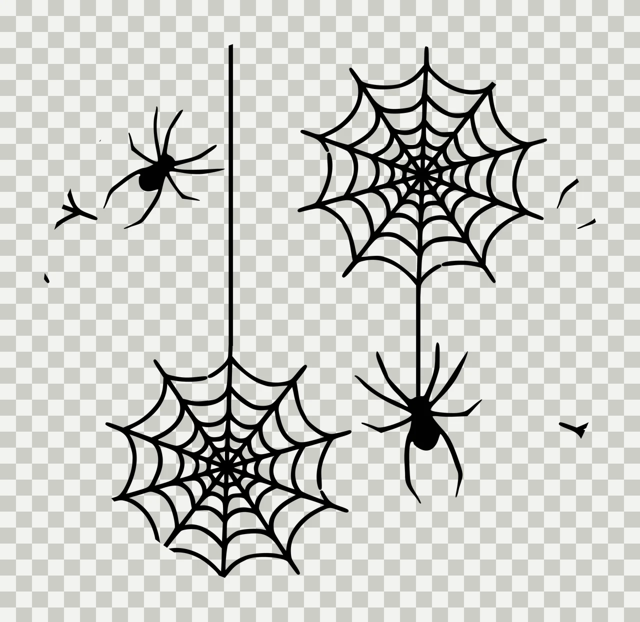 Keychain Spider And Web Circular Pattern Spiders hanging outline transparency and detail preview thumbnail