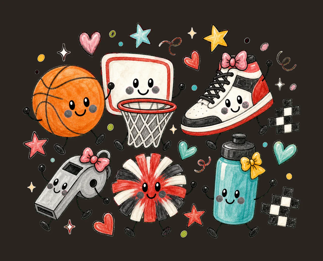 basketball game day 04 cozy crayon sublimation instant shirt contrast preview thumbnail